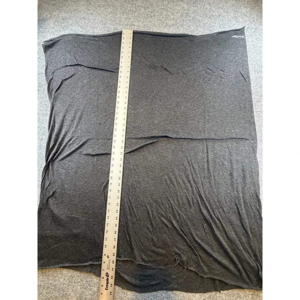 Calvin Klein Charcoal Gray Jersey Knit Soft Throw Scarf Logo Print 42x35